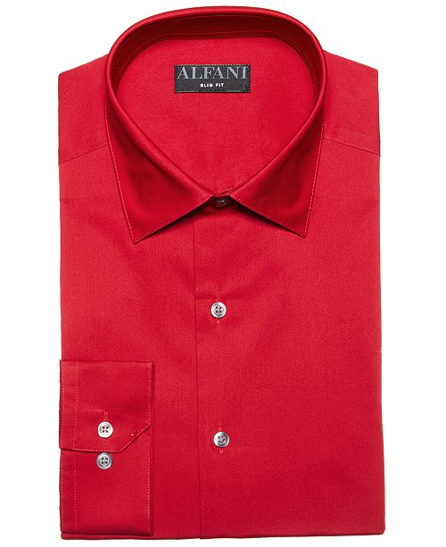 Alfani Men S Slim Fit Performance Stretch Easy Care Solid Dress Shirt Created For Macy S Reviews Dress Shirts Men Macy S