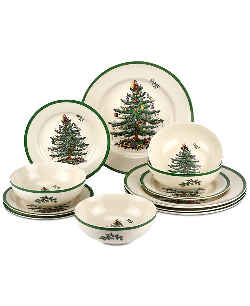 Spode Christmas Tree 12 Pc Dinnerware Set Created For Macy S Reviews Fine China Macy S