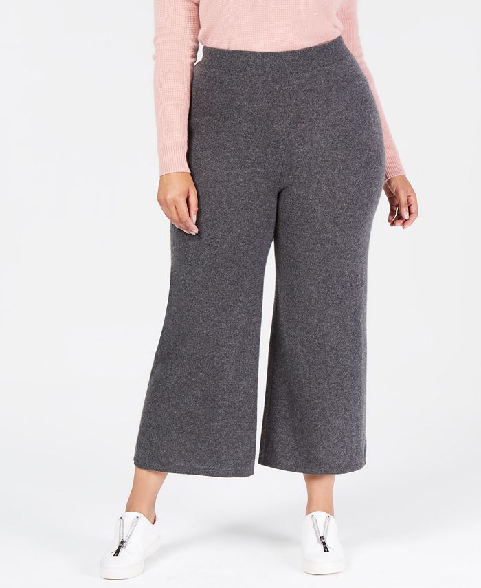 Charter Club Plus Size Pure Cashmere Knit Culotte Pants, Created for