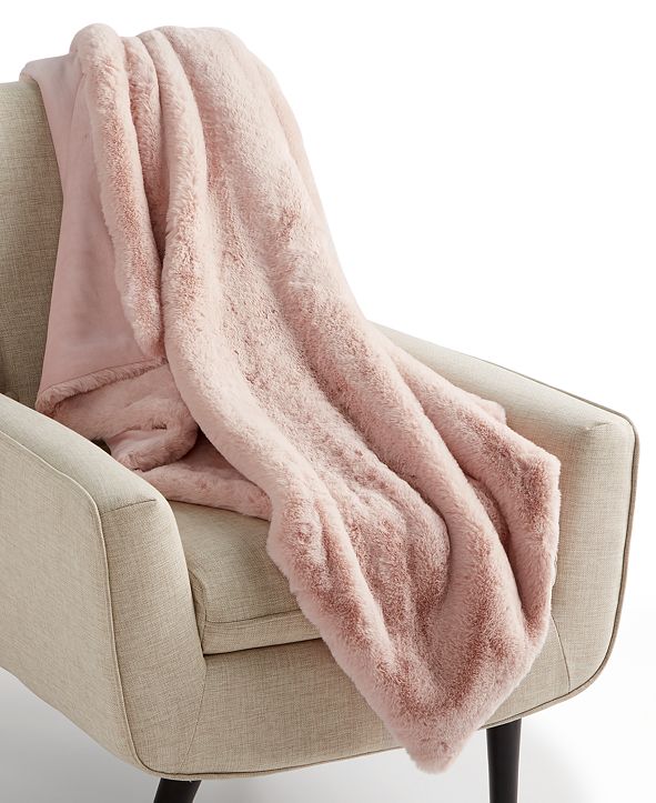Martha Stewart Collection Faux Fur Throw, Created for Macy's & Reviews