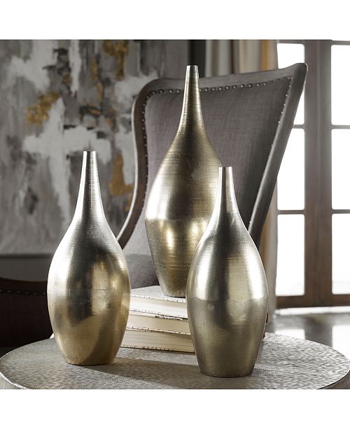 Uttermost Rajata Silver Vases Set Of 3 Reviews Vases Home Decor Macy S