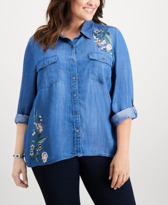 macy's style & co plus size tops