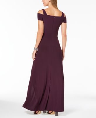 cold shoulder keyhole gown