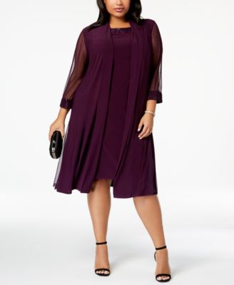 macy's plus size purple dresses