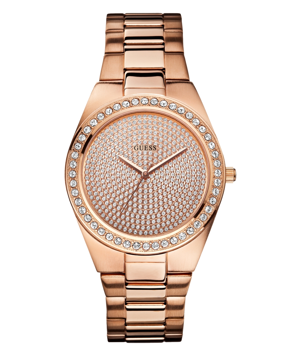 GUESS Watch, Womens Rose Gold Tone Stainless Steel Bracelet 39mm 