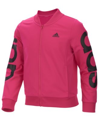 adidas pink cropped bomber jacket
