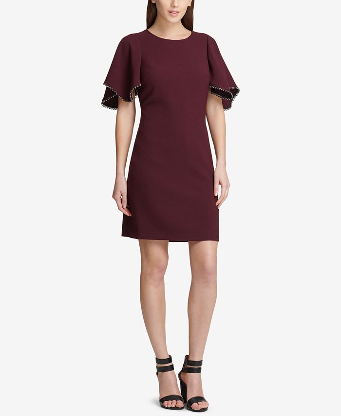 DKNY Flutter-Sleeve Shift Dress, Created for Macy's & Reviews - Dresses ...