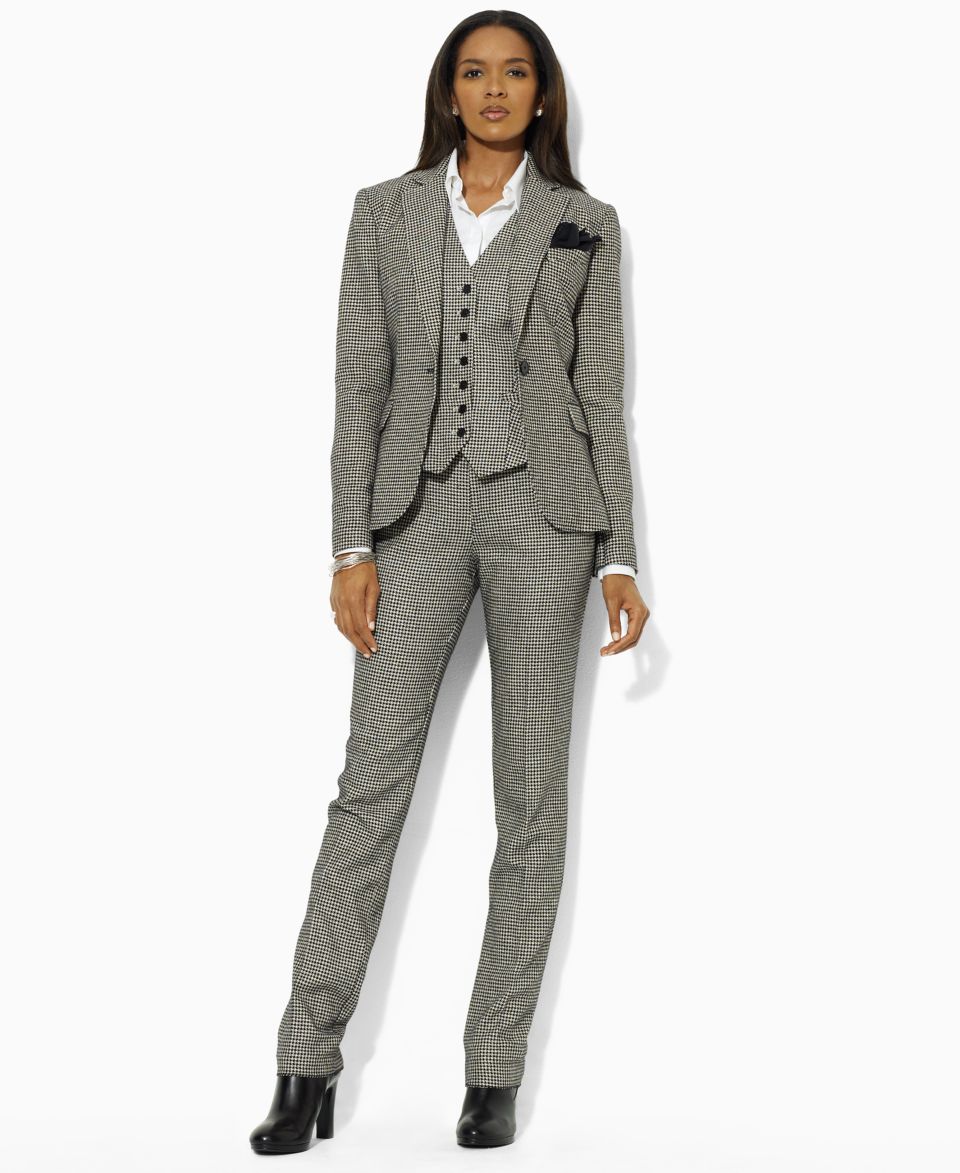 Lauren by Ralph Lauren Houndstooth Blazer, Button Down Houndstooth 