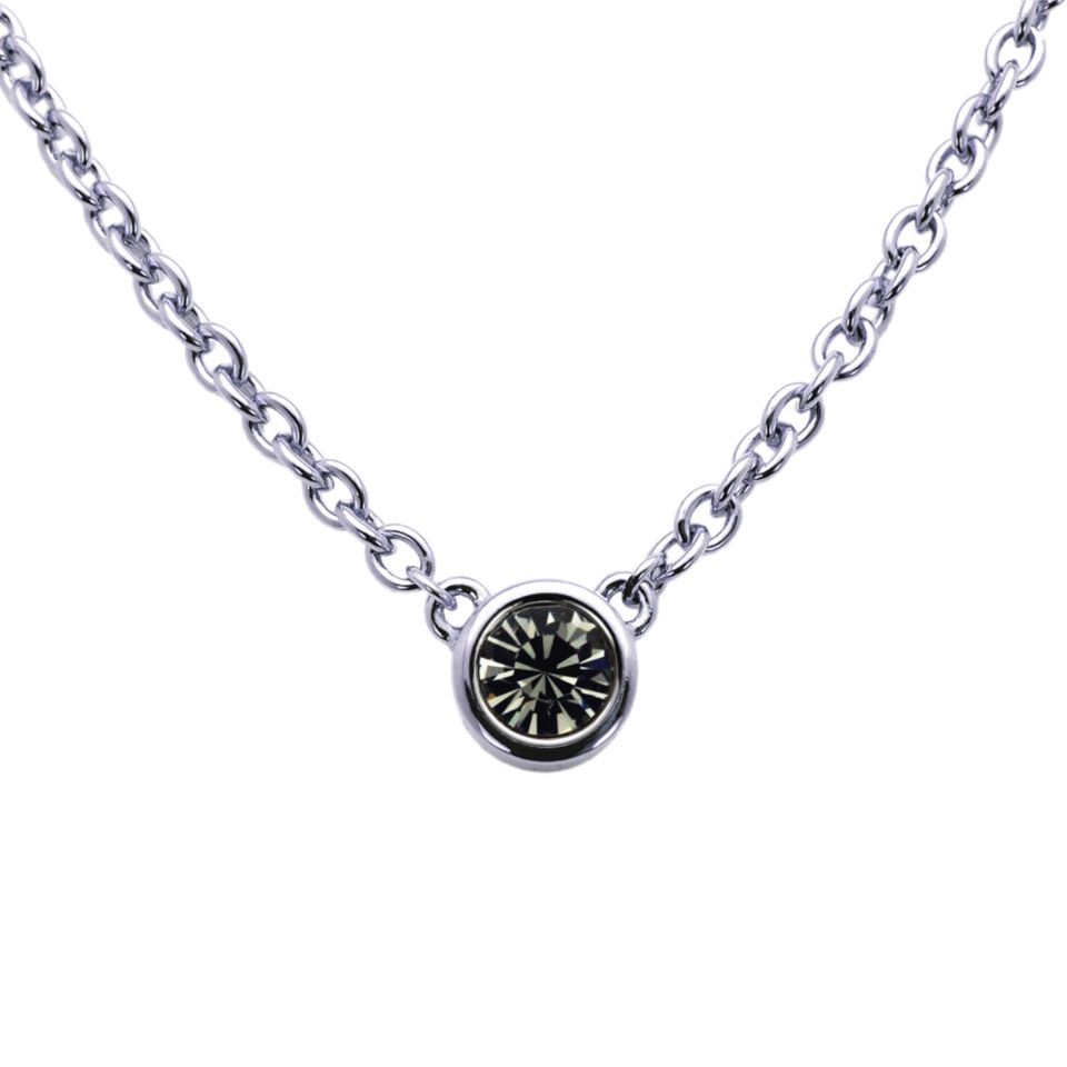 CRISLU Necklace, Platinum over Sterling Silver Cubic Zirconia Pendant