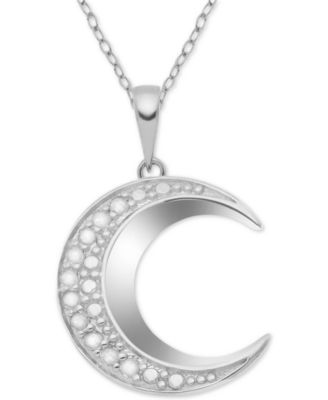 diamond half moon necklace