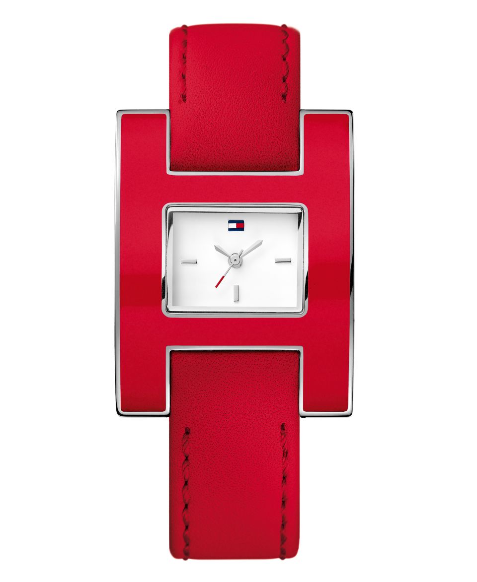 Tommy Hilfiger Watch, Womens Red Calf Leather Strap 1781156