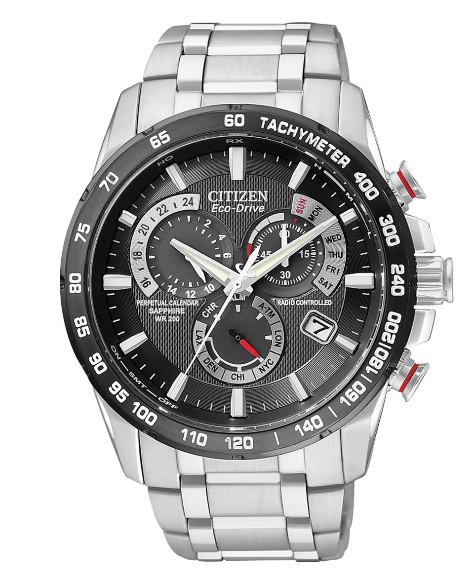 Citizen Watch, Mens Chronograph Eco Drive Stainless Steel Bracelet