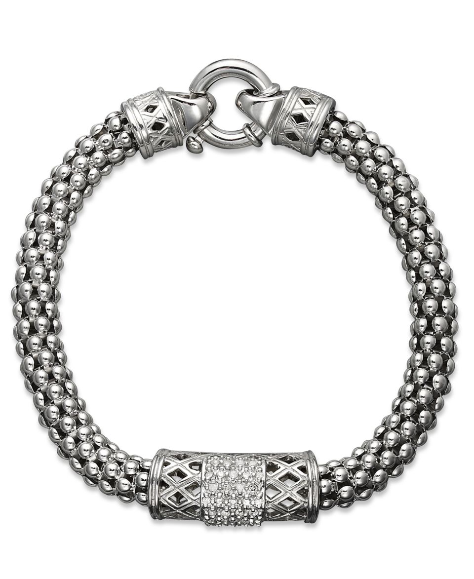 Diamond Bracelet, Sterling Silver Diamond Barrel Bracelet (1/4 ct. t.w