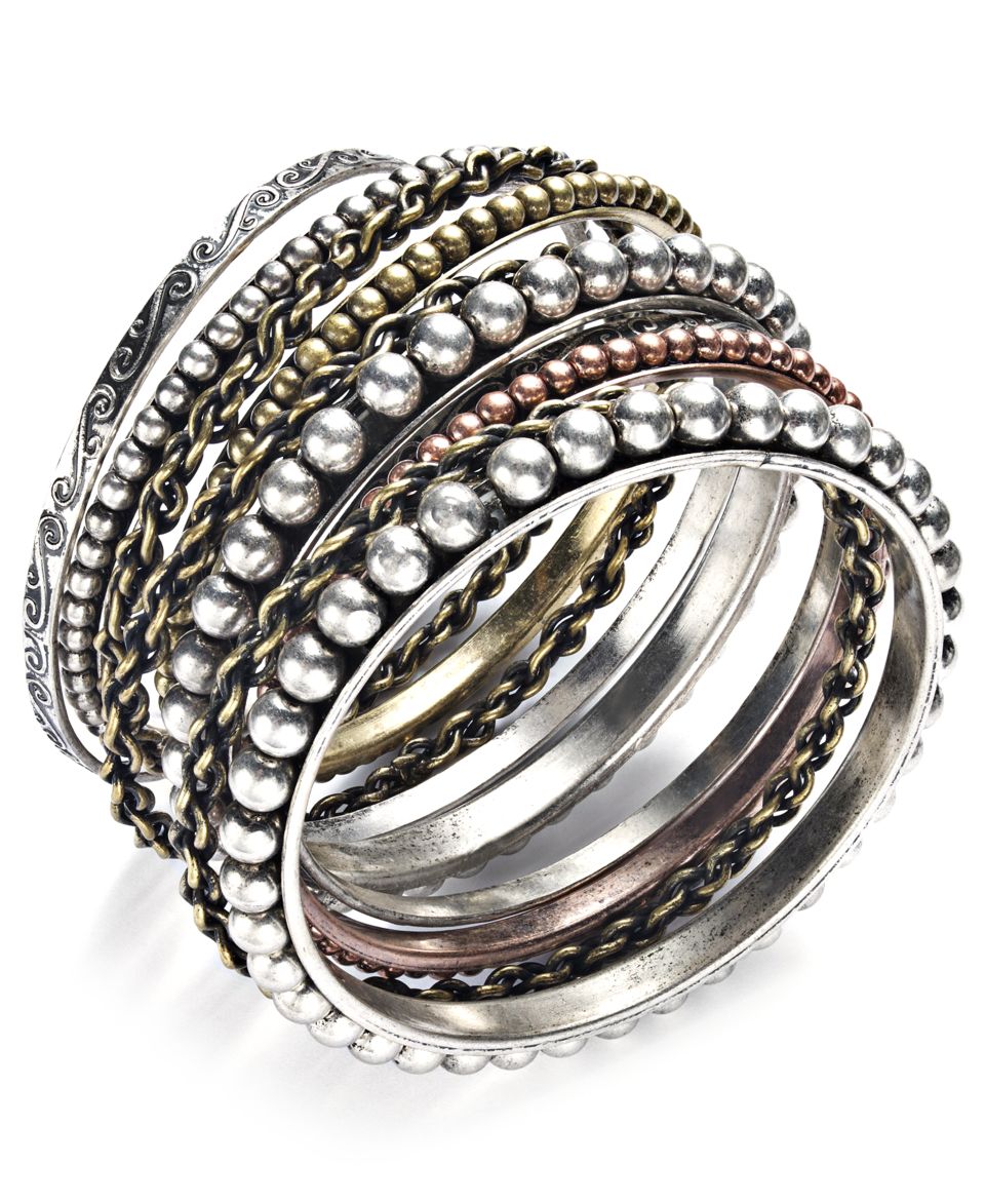 Bar III Bracelet Set, Set of 13 Silver Tone Multi Bangle Bracelets