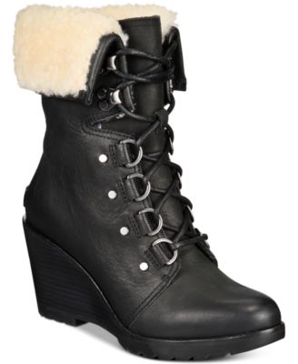 sorel wedge lace up boots