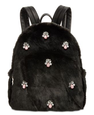 betsey johnson fur backpack