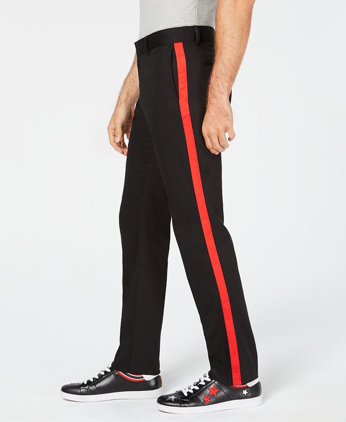 Cole Calvin Klein Men's Exclusive Black & Red Stripe Pants