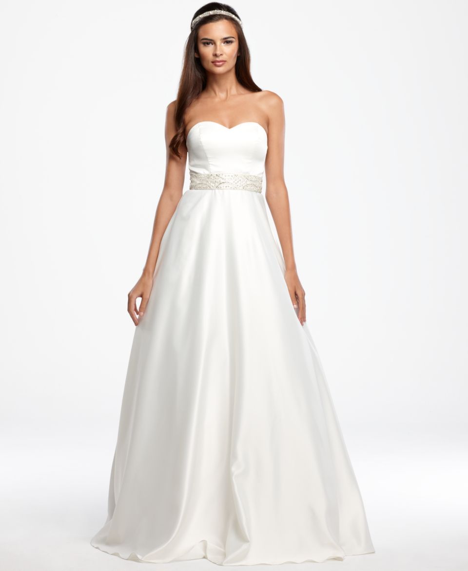 Eliza J Dress, Strapless Beaded Sweetheart Neck A Line Gown