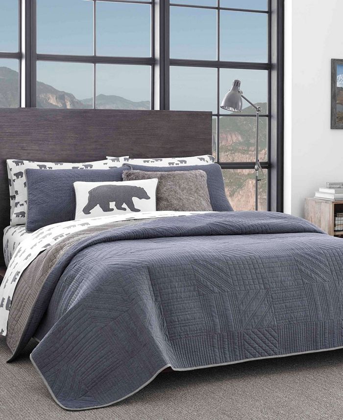 Eddie Bauer Hidden Lake Chambray Blue King Quilt Set Reviews Quilts Bedspreads Bed Bath Macy S