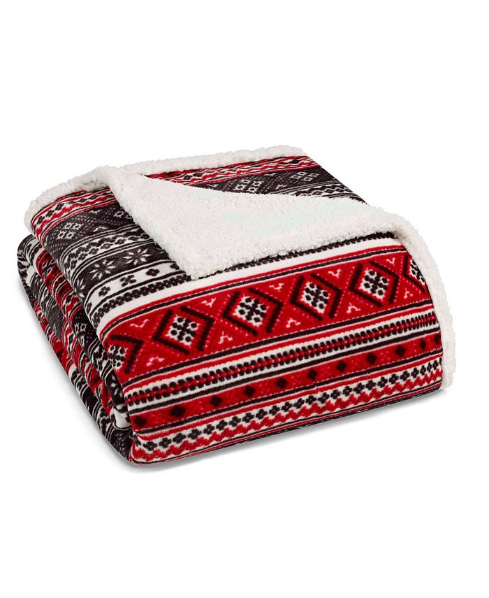 Eddie Bauer Classic Fair Isle Sherpa King Blanket Reviews Bedding Collections Bed Bath Macy S
