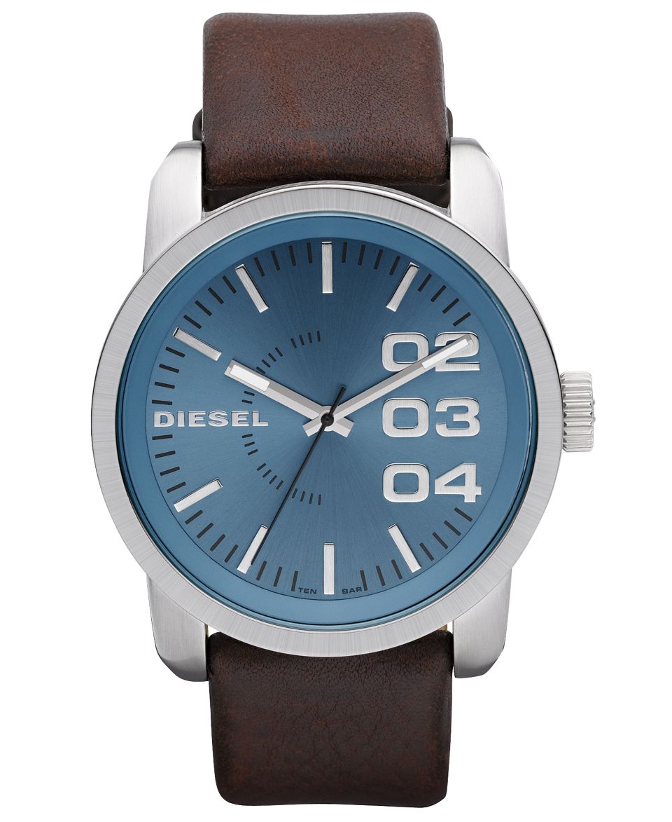 Diesel Watch, Brown Leather Strap 46mm DZ1467   All Watches   Jewelry