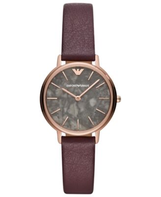 armani ladies watch brown leather strap