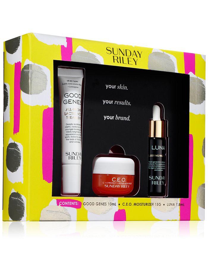 Sunday Riley 3 Pc Glow Repair Repeat Kit Featuring Luna Sleeping Night Oil Created For Macy S Reviews Beauty Gift Sets Beauty Macy S
