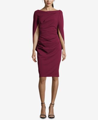 cape sleeve sheath dress