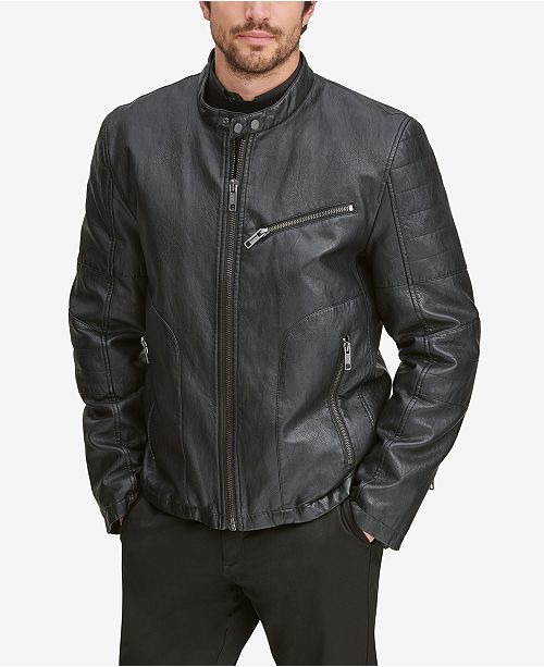 Marc New York Men S Killian Faux Leather Racer Jacket Reviews Coats Jackets Men Macy S