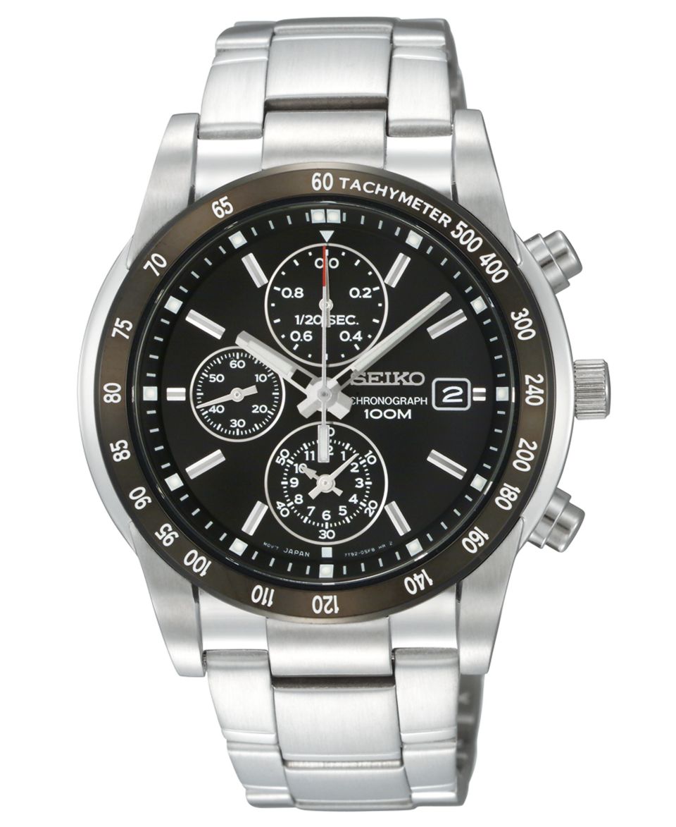 Seiko Watch, Mens Chronograph Stainless Steel Bracelet 43mm SNDC99   Watches   Jewelry & Watches