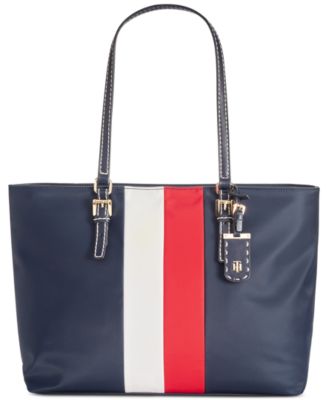 tommy hilfiger striped tote bag