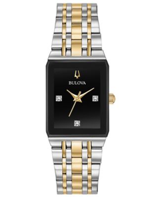 bulova women's two tone diamond watch