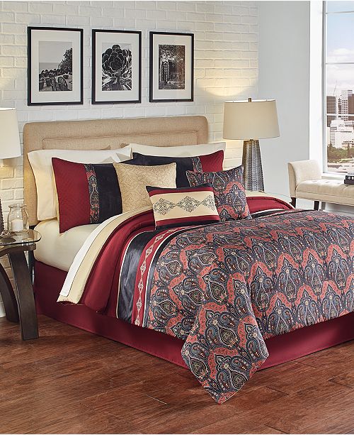 Hallmart Collectibles Closeout Farrah 7 Pc Comforter Sets Created For Macy S Reviews Bed In A Bag Bed Bath Macy S