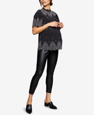 maternity faux leather pants
