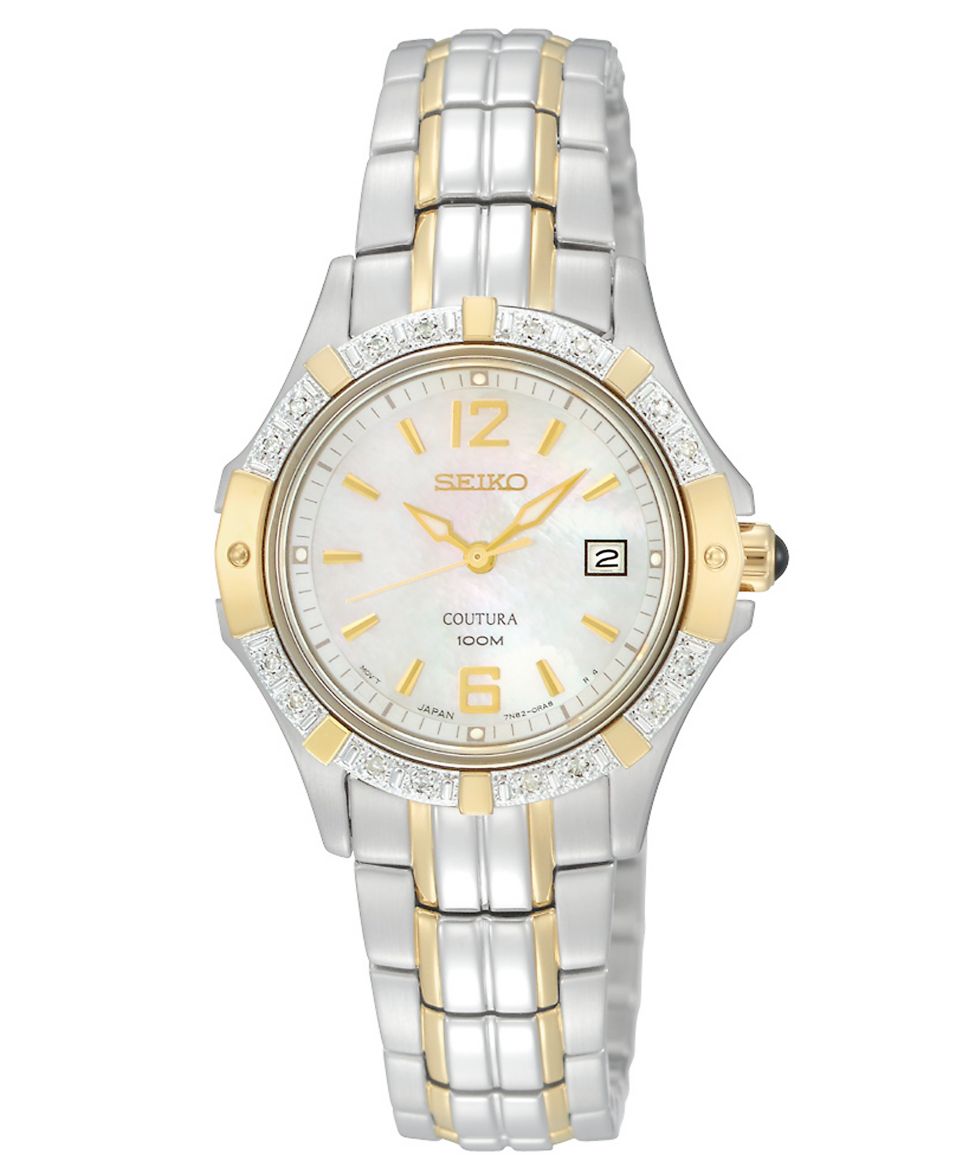 Seiko Watch, Womens Coutura Diamond Accent Two Tone Stainless Steel