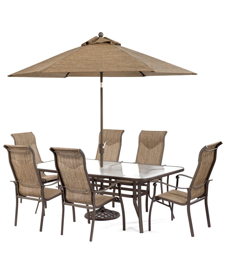 Oasis Outdoor Patio Furniture, 10 Piece Set (72 x 42 Dining Table, 6