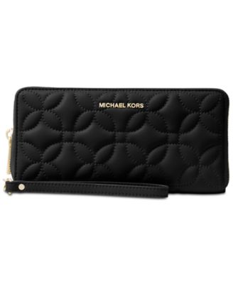 michael michael kors quilted floral travel continental wallet