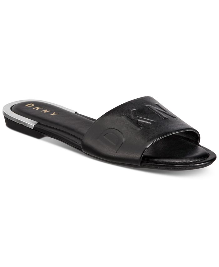 DKNY Women's Kam Logo Flat Sandals, Created for Macy's & Reviews ...