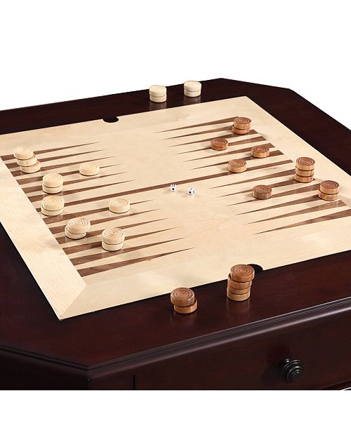 Blue Wave Fortress Chess Checkers Backgammon Pedestal Game Table And Chairs Set Reviews Home Macy S