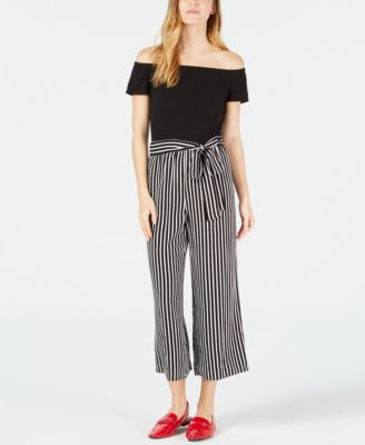 macy's off the shoulder jumpsuit