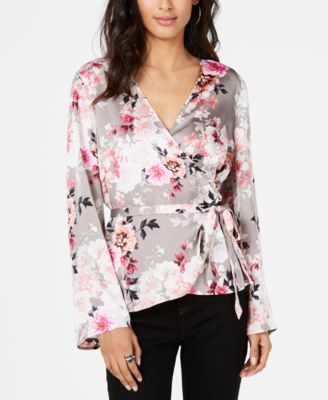 floral wrap shirt