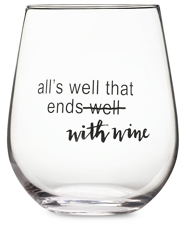 The Cellar Words Stemless Wine Glasses, Set of 4, Created for Macy's