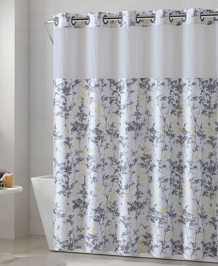 Hookless Floral Leaves 3in1 Shower Curtain & Reviews Shower