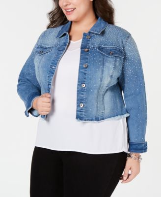 macys plus size jean jacket