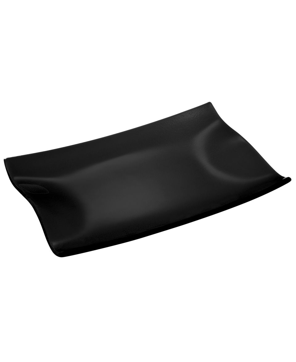 Villeroy & Boch Serveware, Cera Black Glass Square Plate   Casual