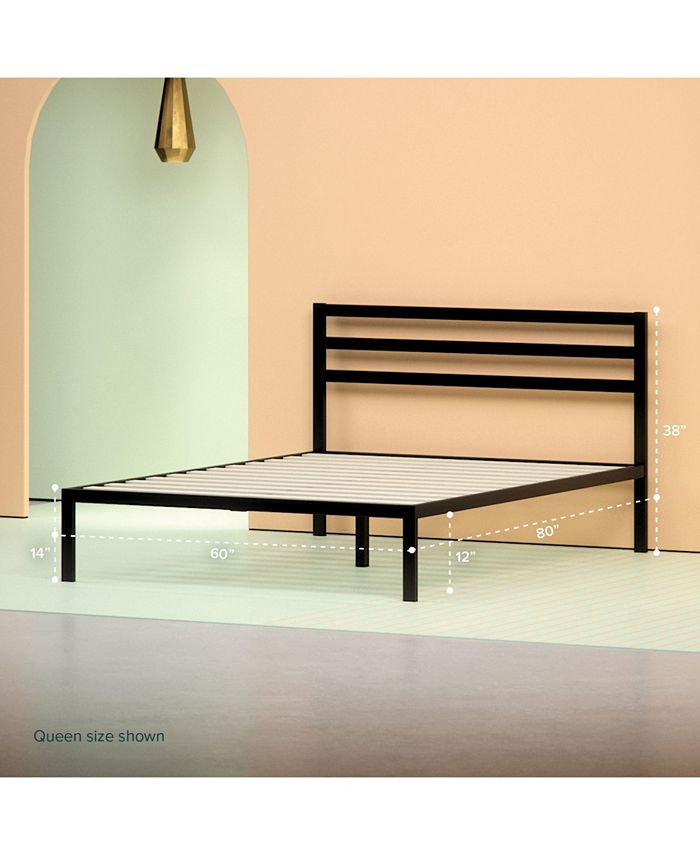 Zinus Mia 14 Inch Platform Metal Bed Frame With Headboard Strong Wood Slat Support King Reviews Furniture Macy S It is superbly finished in silver patina, with gold and antique brass highlights. mia 14 inch platform metal bed frame with headboard strong wood slat support king