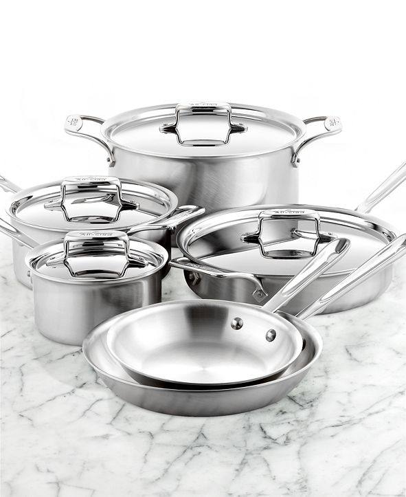 AllClad D5 Brushed Stainless Steel 10Pc. Cookware Set & Reviews