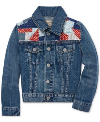 patchwork denim trucker jacket