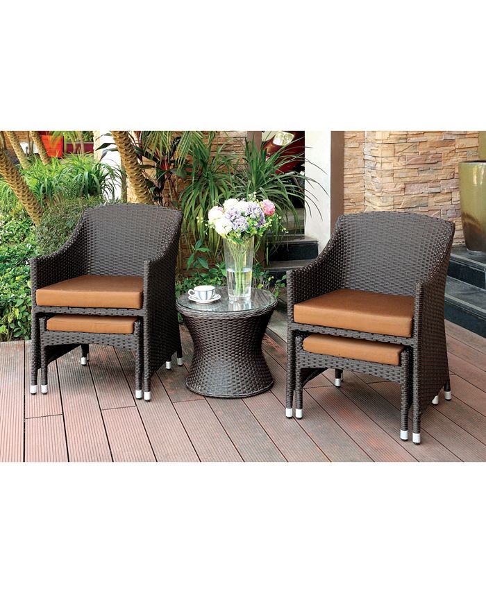 Furniture of America Matson Outdoor Wicker Arm Chair with ...