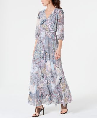 Long-Sleeve Paisley Maxi Dress, Created 